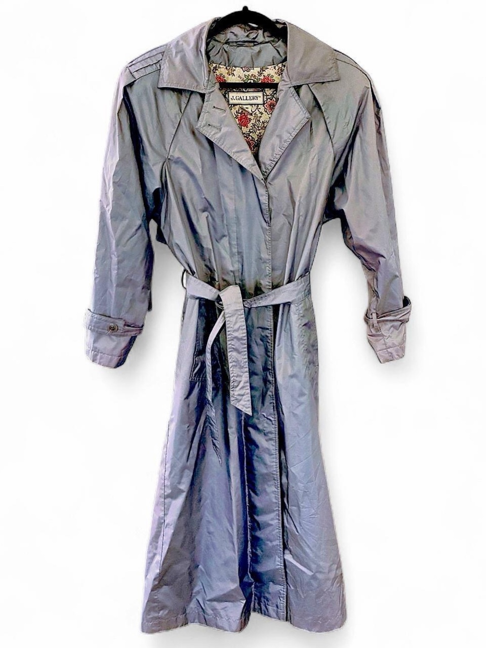 J. GALLERY metallic Trench Coat with Belt